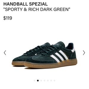 Adidas Dark Green and White Sneakers